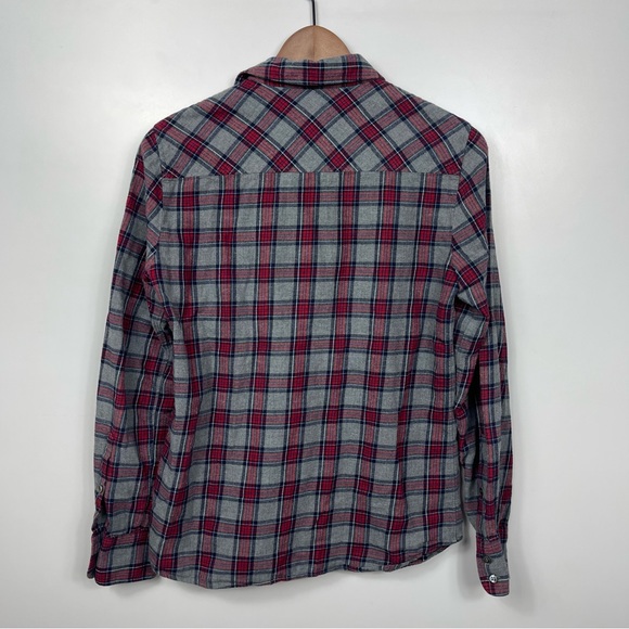 J Crew Boy Gray Tartan Plaid Flannel Button Up Blouse Womens Size 2 - Picture 12 of 13